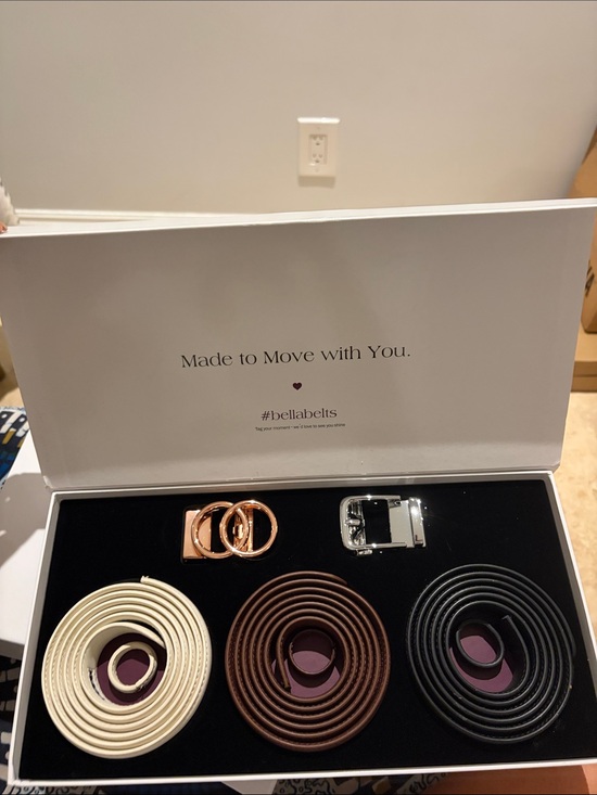 Bella Belts Trio/White/Dark Brown/Black